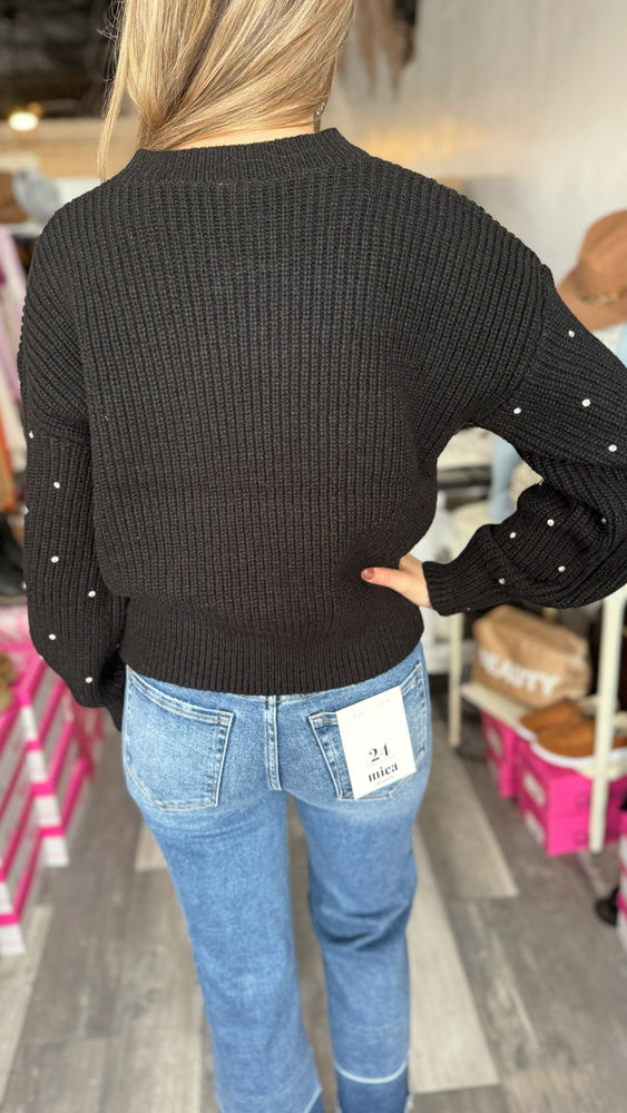 Rhinestone Crewneck Sweater