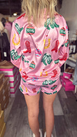 Satin Cowboy Christmas Pajama Set