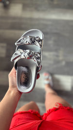 Little Bit Knotty Silver Bow Sandals By Corky