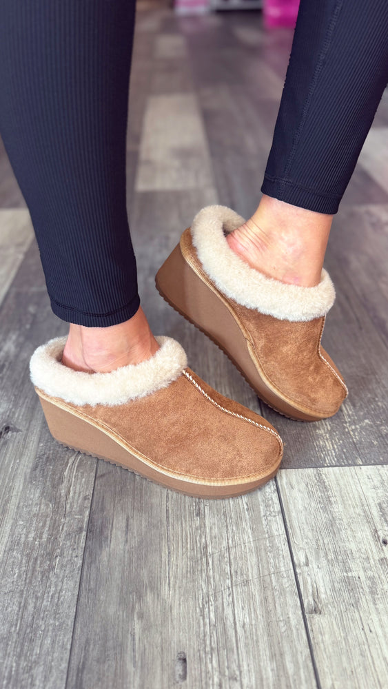Easy Going Tan Suede Wedge by Corkys’