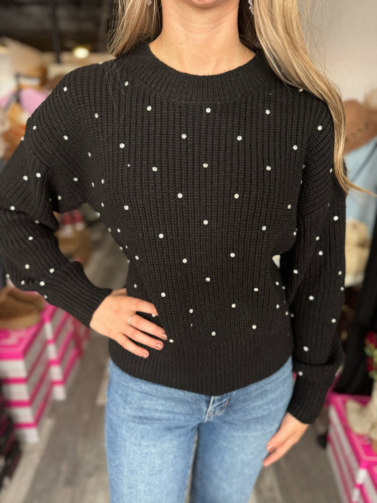 Rhinestone Crewneck Sweater