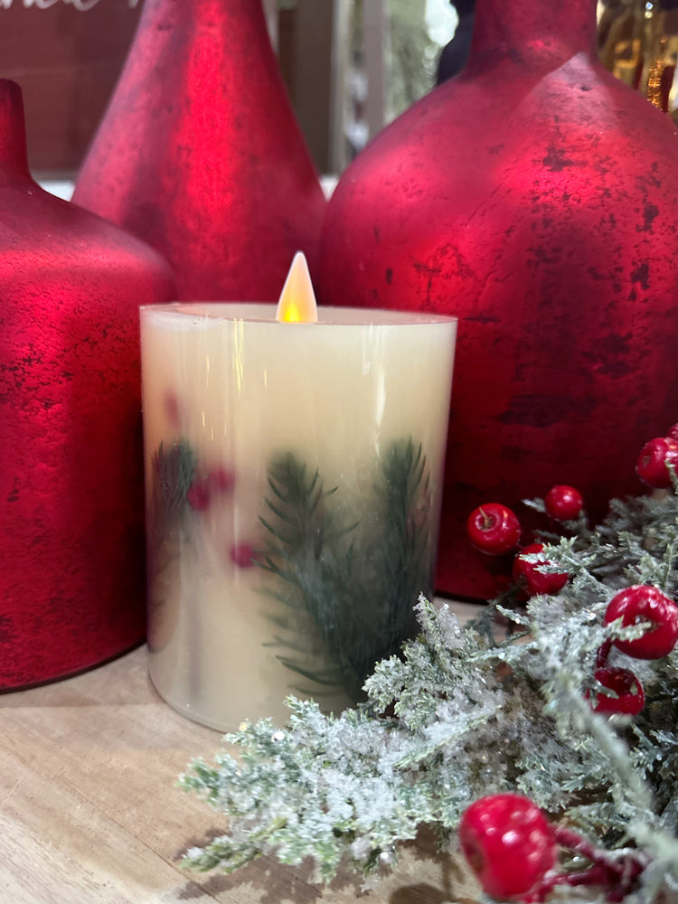 5”Tall LED Pillar Cedar/Berry Candle