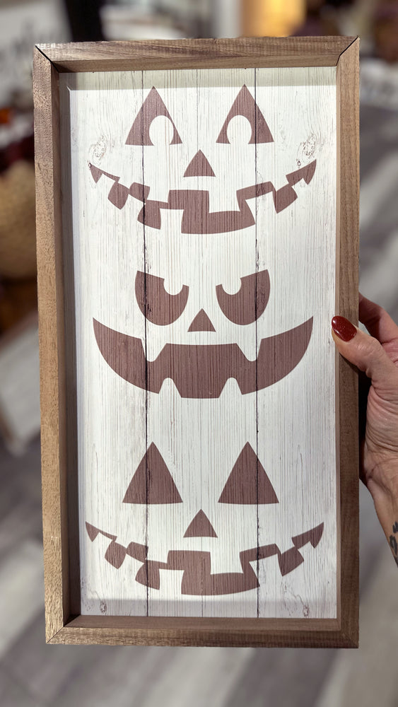 White Wash Jack O Lantern Sign