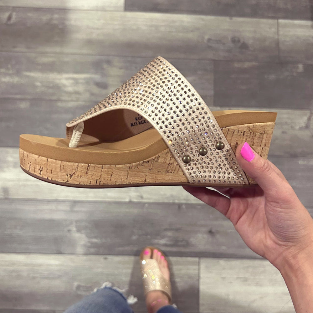 Champagne Crystals Wedge By Corky
