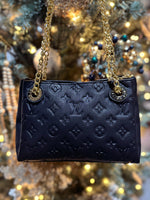 Black Embossed Louis Vuitton Purse