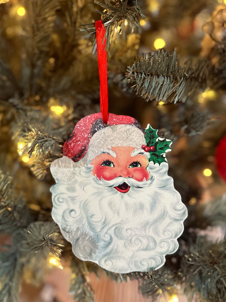 6.25” Vintage Santa Face Ornament