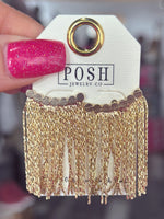 Gold Chain Fringe Earrings