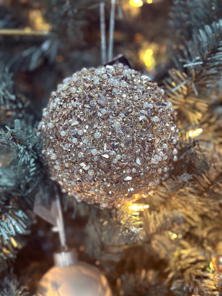 Champagne Sequin/Pearl Ornament