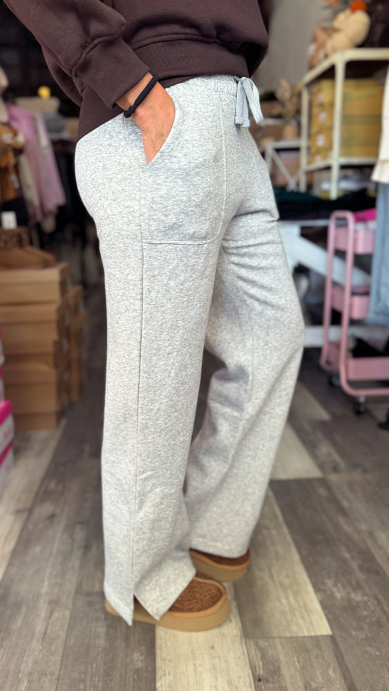 Heather Grey French Terry Straight Leg Pants