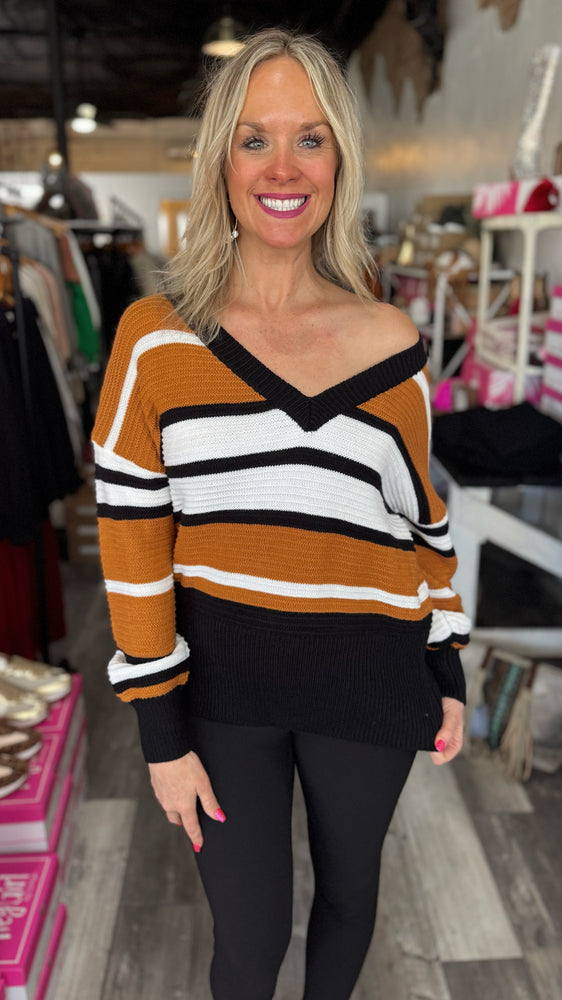 Brown and Black Stripe Sweater