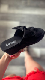Bowed Up Black Faux Suede Wedge By Corky