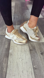 Gold Your Welcome Tennis Shoe by HeyGirl