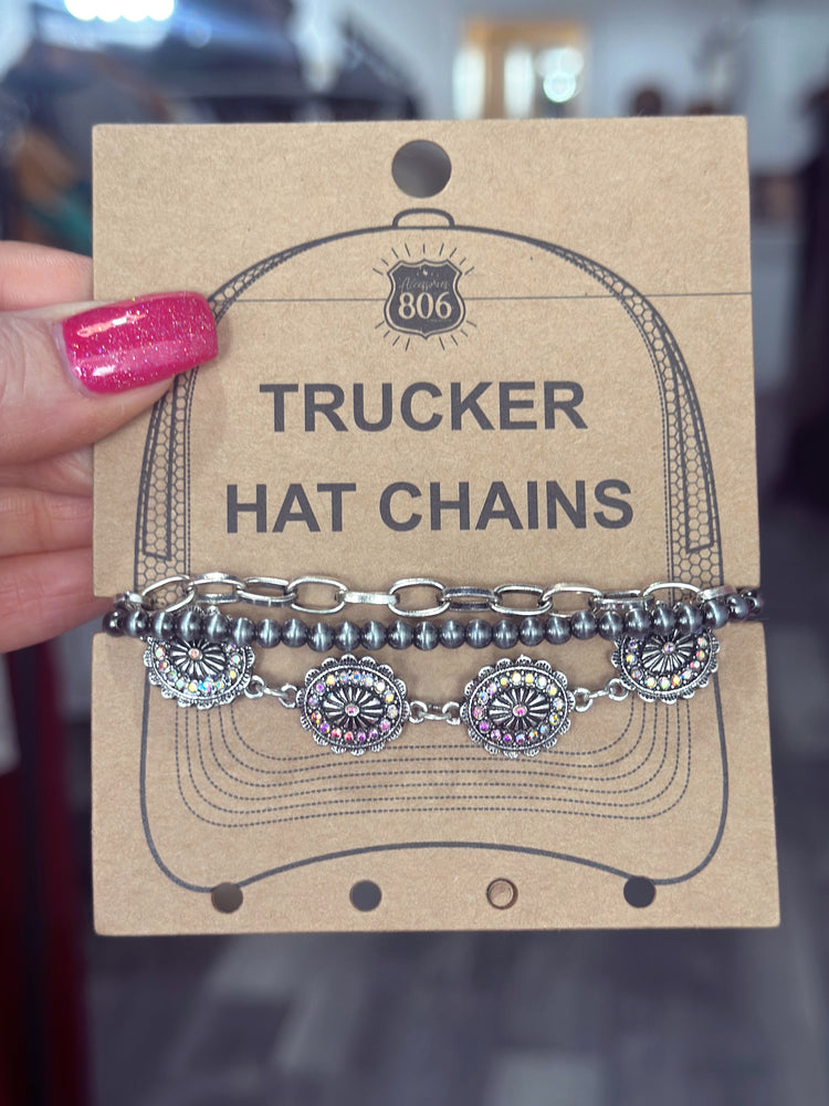 Layered Concho Trucker Hat Chain