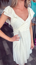 Ivory Flutter Sleeve Dress