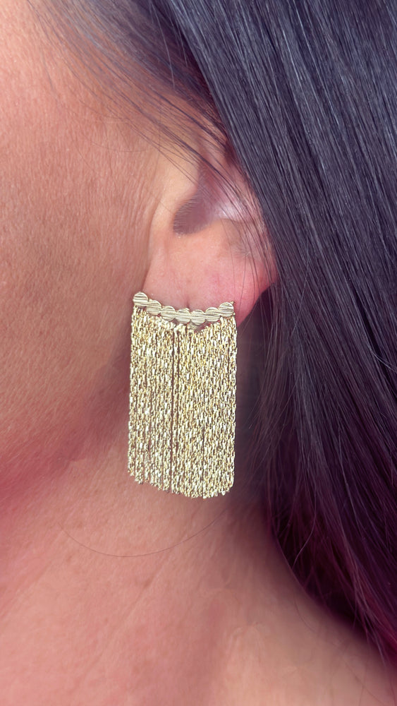 Gold Chain Fringe Earrings