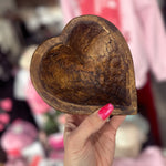 Wood Heart Dough Bowl