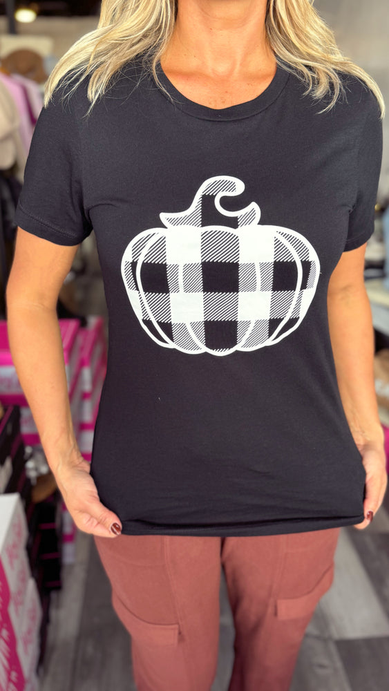 Black Plaid Pumpkin Tee