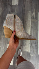 Bar Hoppin’ Clear Rhinestone Booties by Corky