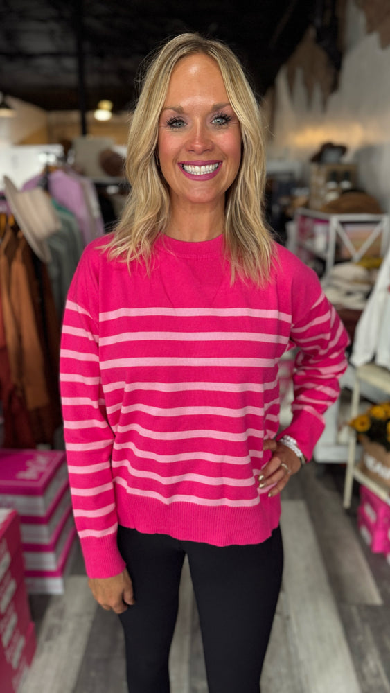 Soft Pink Striped Sweater