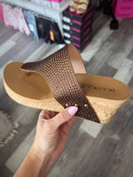 Brown Flirty Wedge by Corkys