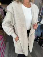 Cozy Sherpa Open Hooded Cardigan