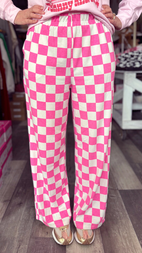 Pink and White Checkered Pants