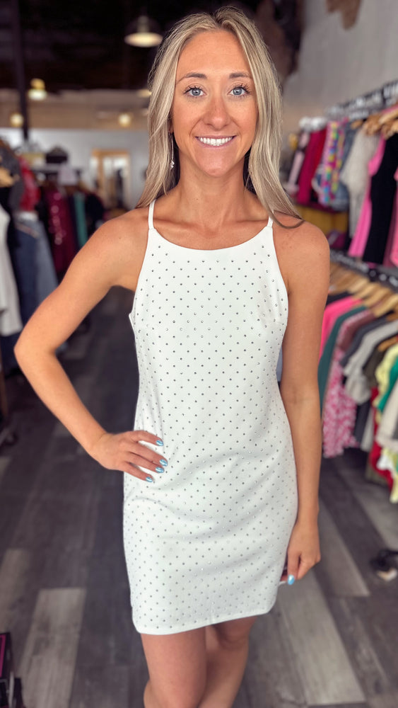 White Rhinestone Dress