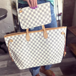 Large Grey and White Checkered Louis