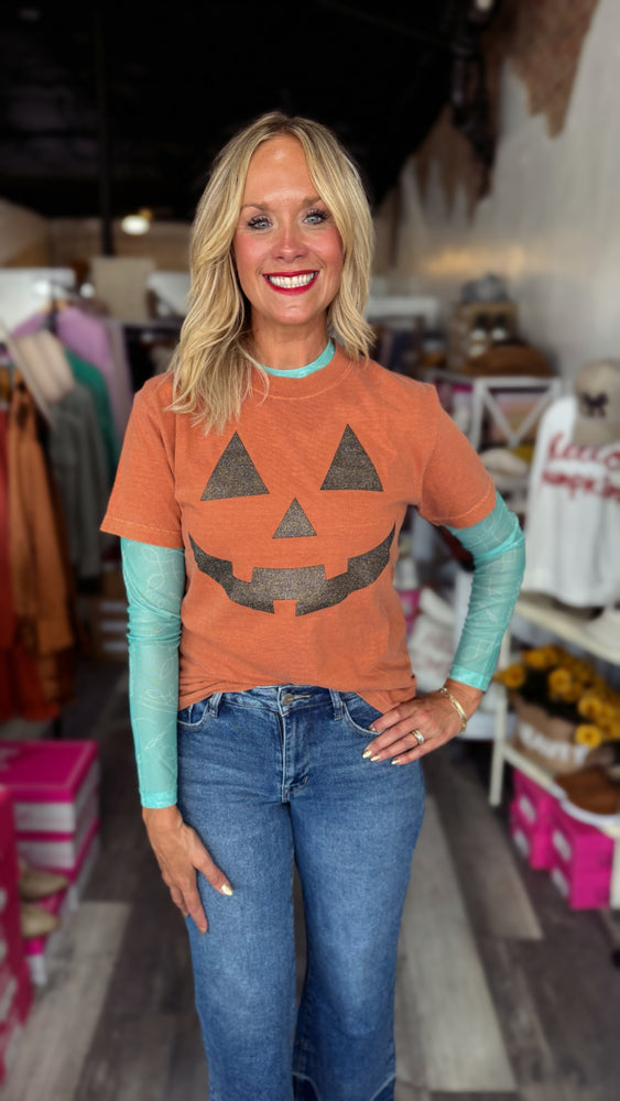 Turquoise Boot Stitch Sheer Shirt