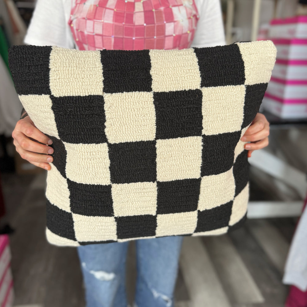 Black & White Checkered Pillow