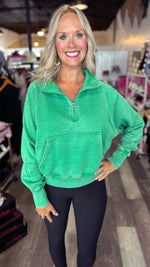 Green Quarter Zip Sweatshirt