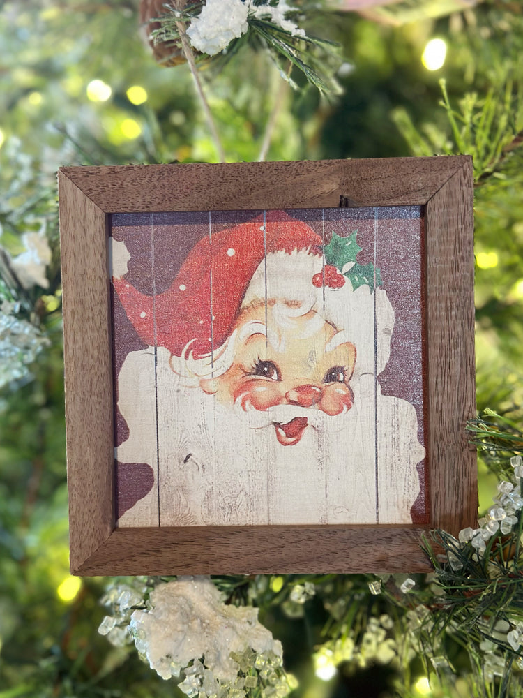 4x4 Vintage Cheery Saint Nick Block Sign