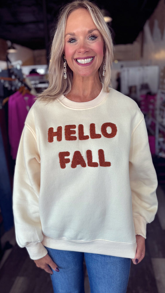 Hello Fall Cream Sweatshirt