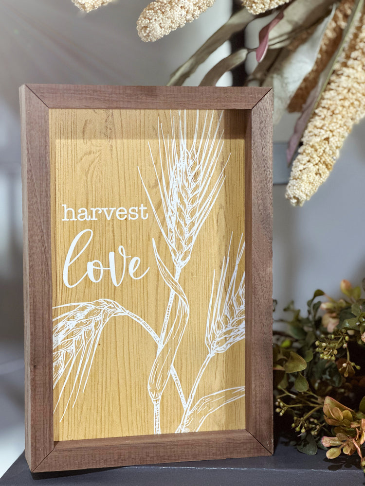 Yellow Harvest Love Wheat Block Sign