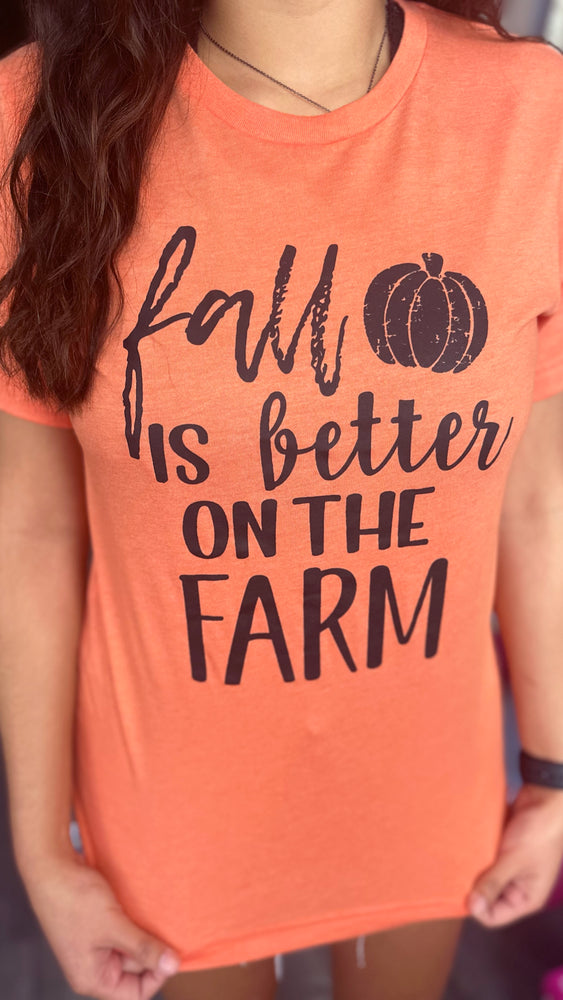 Heather Orange Life is Better on the Farm Tee