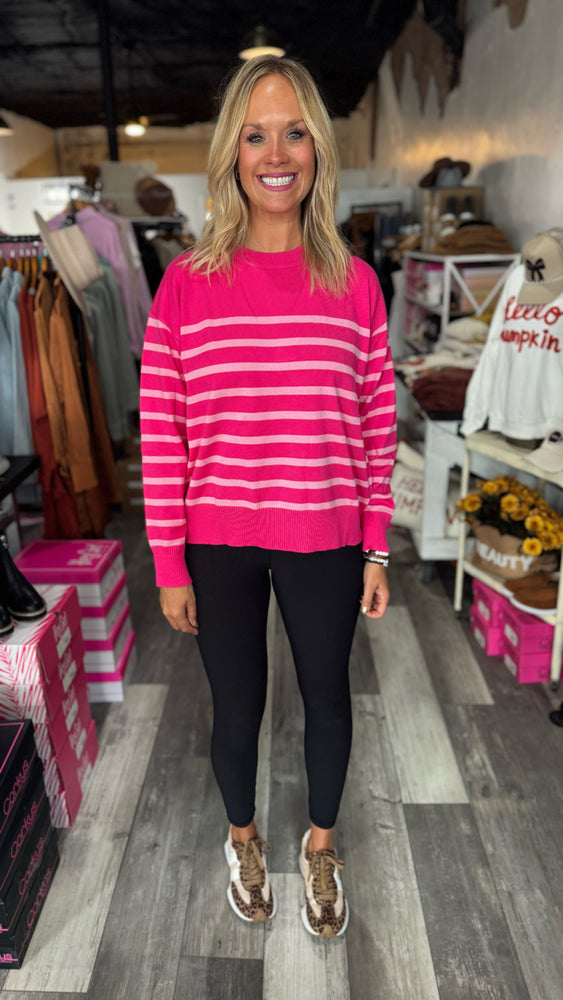 Soft Pink Striped Sweater