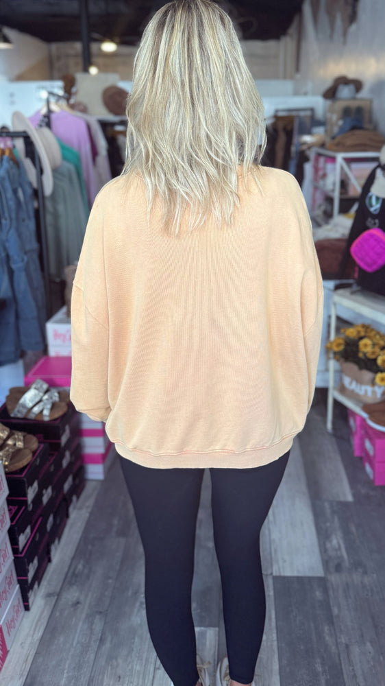 Peach Taupe Oversized Comfy Sweatshirt
