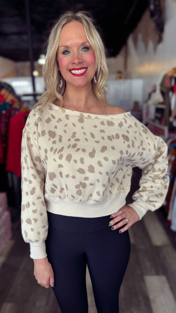 Leopard Off Shoulder Top