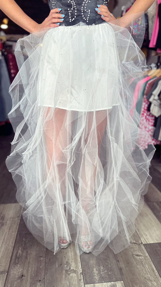 White Tool Rhinestone Skirt