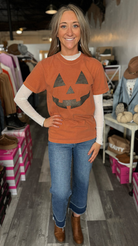 Rhinestone Mesh Top Long Sleeve