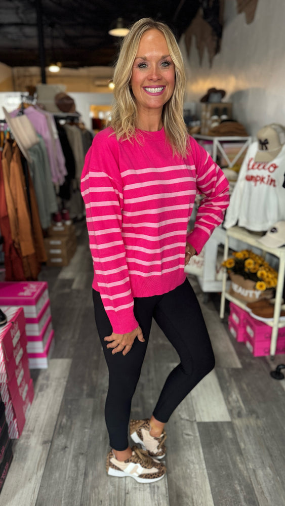 Soft Pink Striped Sweater
