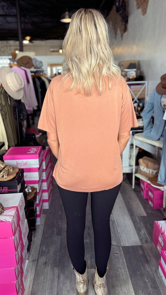 Caramel Relaxed Fit Pocket Tee