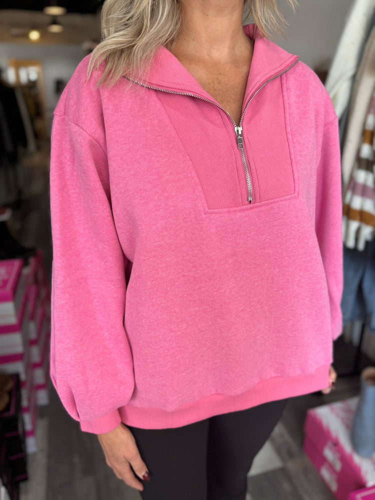 Long Sleeve Half Zip Sweatshirt Top