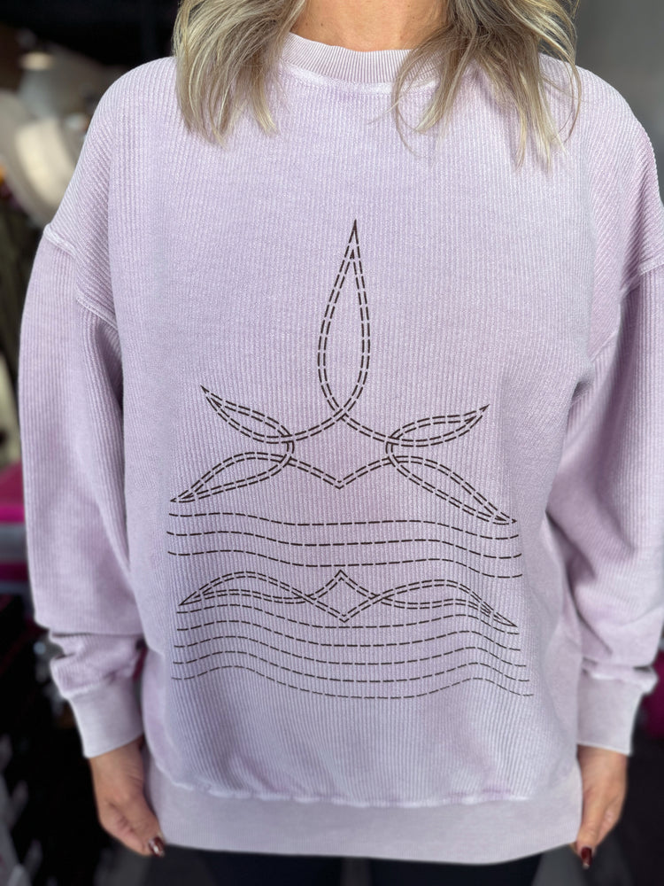 Lavender Bootstitch Sweat Shirt