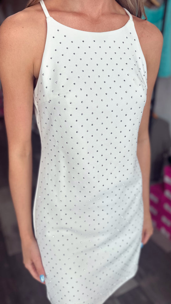 White Rhinestone Dress