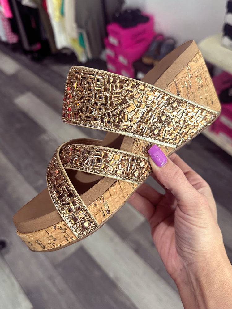 Gold Diamond Sparkler Wedge by Corkys’