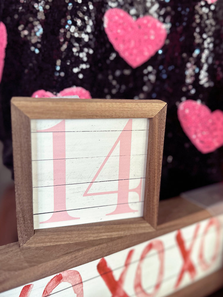 Whitewash Pink 14 4x4 Block Sign