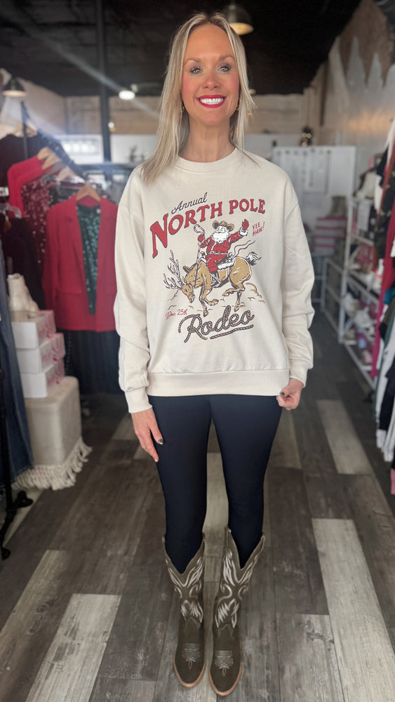 Oat North Pole Rodeo Santa Crewneck