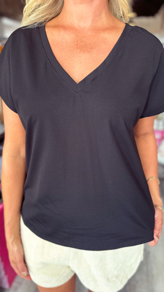 Black V-Neck Top