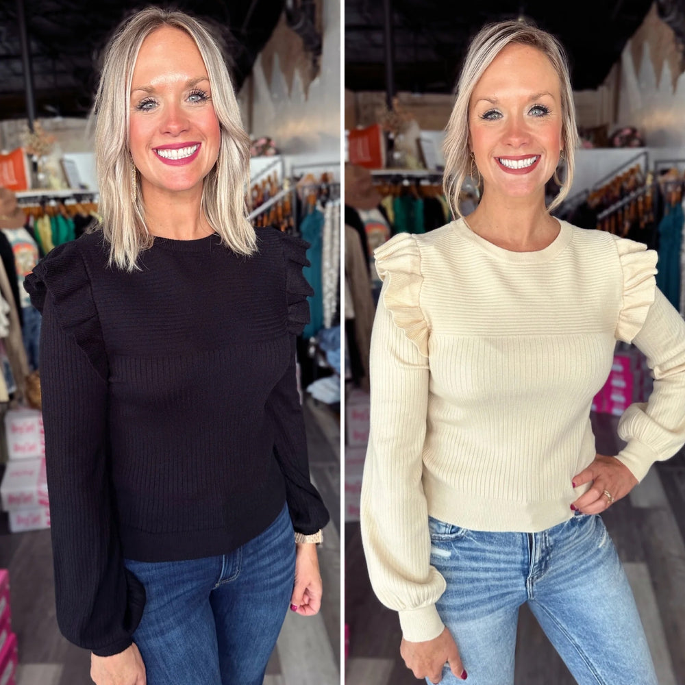 Flutter Sleeve Sweater